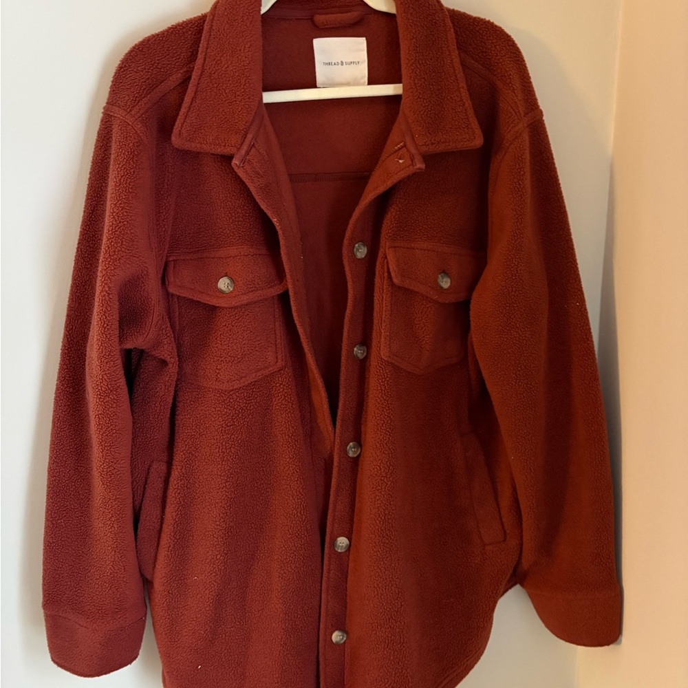 Thread & Supply Terracotta Button-Up Shacket
